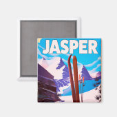 Jasper Alberta Canada reisposter Magneet (Voorkant / Achterkant)