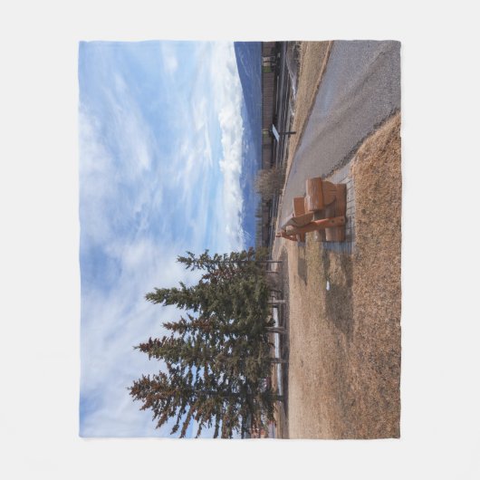 Jasper Alberta Uitzicht van treinen en bergen Fleece Deken (Voorkant)