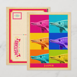 Jasper ansichtkaart Arkansas Alligator Gar Vintage Briefkaart