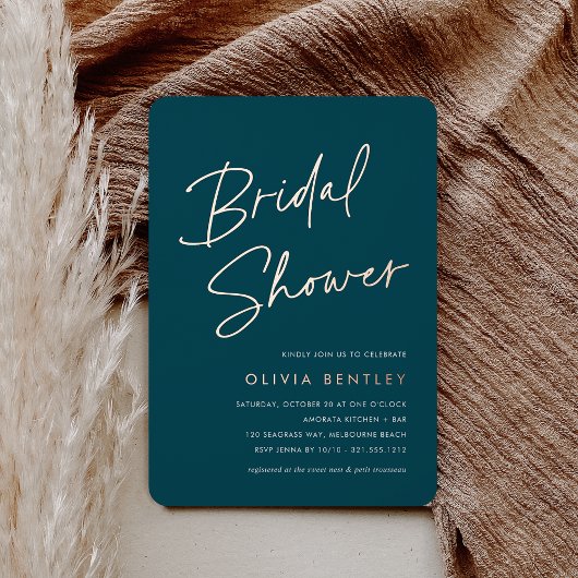 Jasper | Boho Minimalist Script Vrijgezellenfeest Folie Uitnodiging