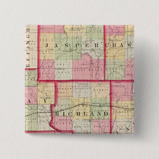 Jasper, Crawford, Clay, Lawrence Vierkante Button 5,1 Cm (Voorkant)