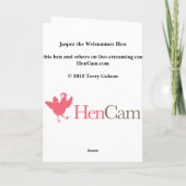 Jasper de Welsummer Hen Note Kaart (Achterkant)