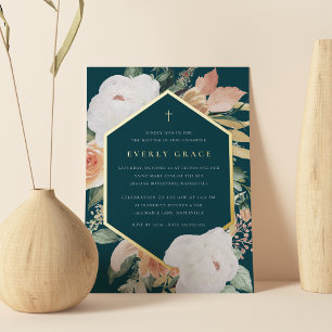 Jasper   Desert Floral Baptisme Folie Uitnodiging