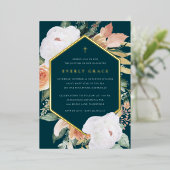 Jasper | Desert Floral Baptisme Folie Uitnodiging (Staand Voorkant)