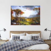 JASPER F. CROPSEY Herfst op de Hudson, 1860 Canvas Afdruk (Insitu (Slaapkamer))
