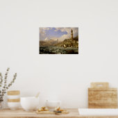 Jasper Francis Cropsey - De kust van Genua Poster (Keuken)