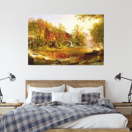 JASPER FRANCIS CROPSEY - DE OUDe MOLEN - 1876 - Canvas Afdruk (Insitu (Slaapkamer))