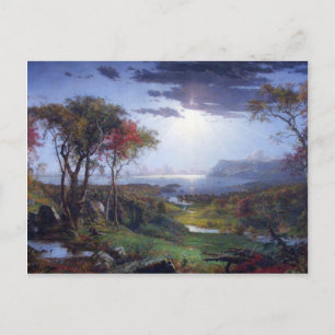 Jasper Francis Cropsey - herfst - over de Hudson R Briefkaart