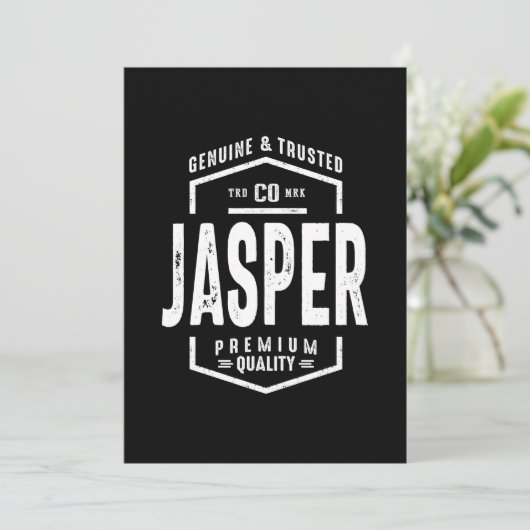 Jasper Gepersonaliseerde Naam Verjaardag Cadeau Kaart (Staand voorkant)