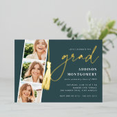 Jasper | Goudtassel Fotostrips Folie Uitnodiging (Staand Voorkant)