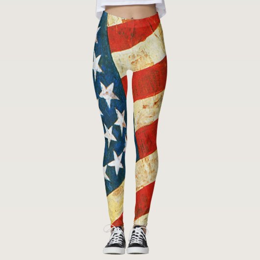 Jasper Johns USA Vlag Leggings (Voorkant)