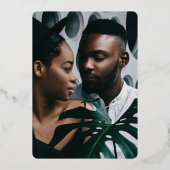 Jasper | Modern Minimal Script Foto Save the Date Folie Uitnodiging (Achterkant)