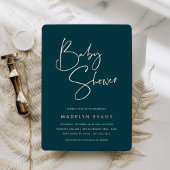 Jasper | Modern minimalistisch script Baby shower Folie Uitnodiging