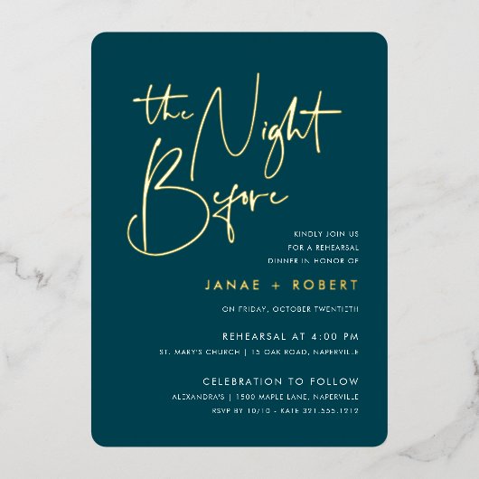 Jasper | Modern minimalistisch script repetitief d Folie Uitnodiging (Voorkant)