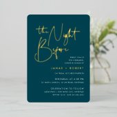 Jasper | Modern minimalistisch script repetitief d Folie Uitnodiging (Staand Voorkant)