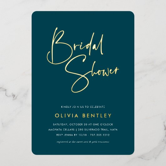 Jasper | Modern minimalistisch script Vrijgezellen Folie Uitnodiging (Voorkant)