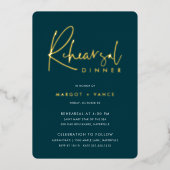 Jasper | Moderne minimale Script repetial Dinner Folie Uitnodiging (Voorkant)