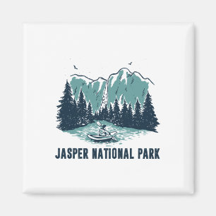 Jasper Mountain Alberta Canada Jasper Nationaal Pa Magneet