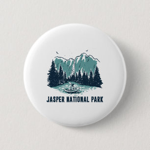 Jasper Mountain Alberta Canada Jasper Nationaal Pa Ronde Button 5,7 Cm