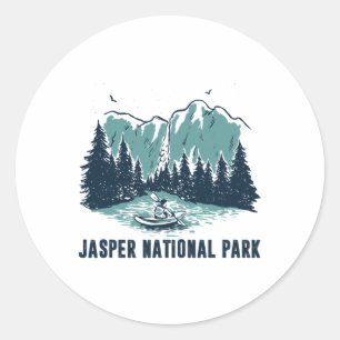 Jasper Mountain Alberta Canada Jasper Nationaal Pa Ronde Sticker