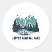 Jasper Mountain Alberta Canada Jasper National Par Ronde Sticker (Voorkant)