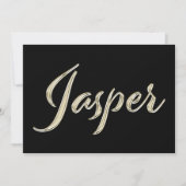 Jasper Name white gold Handwriting Karte Kaart (Voorkant)