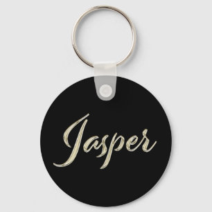 Jasper Name whitegold Button Schlüsselanhänger Sleutelhanger