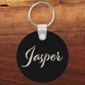 Jasper Name whitegold Button Schlüsselanhänger Sleutelhanger (Voorkant)