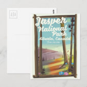 Jasper Nationaal park, Canada reisposter Briefkaart (Voorkant / Achterkant)