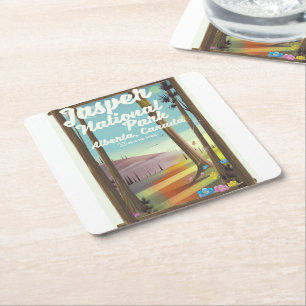 Jasper Nationaal park, Canada reisposter Kartonnen Onderzetters