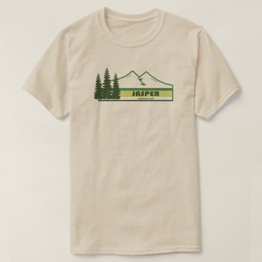 Jasper Nationaal Park Groene Strepen T-shirt (Design voorkant)