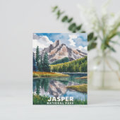 Jasper Nationaal Park Waterverf Schilderen Briefkaart (Staand voorkant)