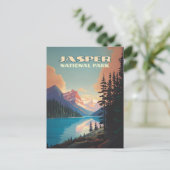 Jasper National Park Alberta Canada Rockies Retro Briefkaart (Staand voorkant)