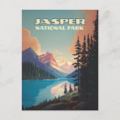 Jasper National Park Alberta Canada Rockies Retro Briefkaart (Voorkant)