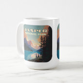 Jasper National Park Alberta Canada Rockies Retro Koffiemok (Voorkant links)