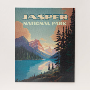 Jasper National Park Alberta Canada Rockies Retro Legpuzzel