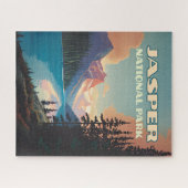 Jasper National Park Alberta Canada Rockies Retro Legpuzzel (Horizontaal)