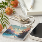 Jasper National Park Alberta Canada Rockies Retro Sleutelhanger (Voorkant Rechts)