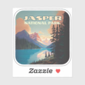 Jasper National Park Alberta Canada Rockies Retro Sticker (Vel)