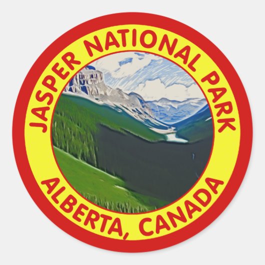Jasper National Park, Alberta, Canada Ronde Sticker (Voorkant)