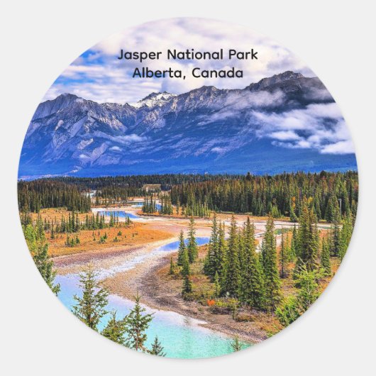 Jasper National Park, Alberta, Canada Ronde Sticker (Voorkant)