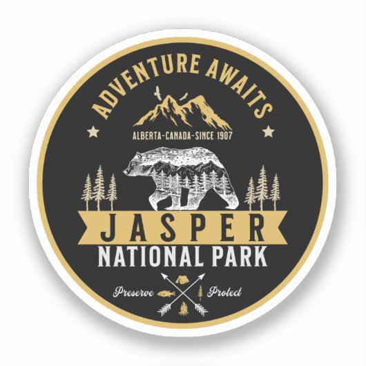 Jasper National Park Alberta Canada Sticker (Voorkant)