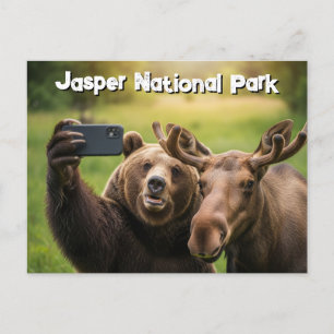 Jasper National Park Beer Moose Selfie Nederland Briefkaart
