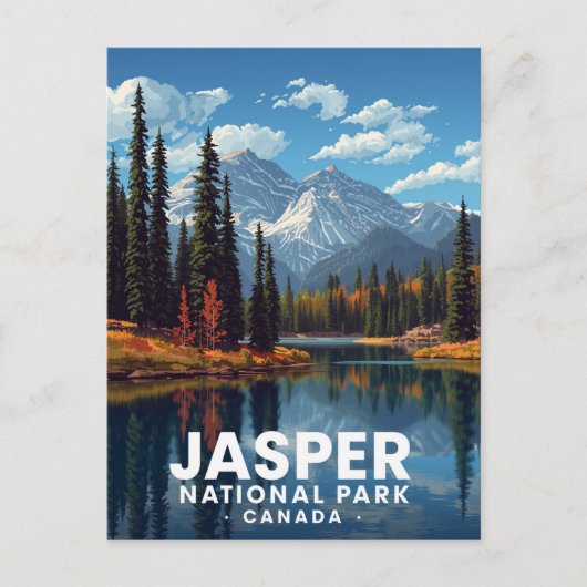 Jasper National Park Bergen Meerzicht Briefkaart (Voorkant)