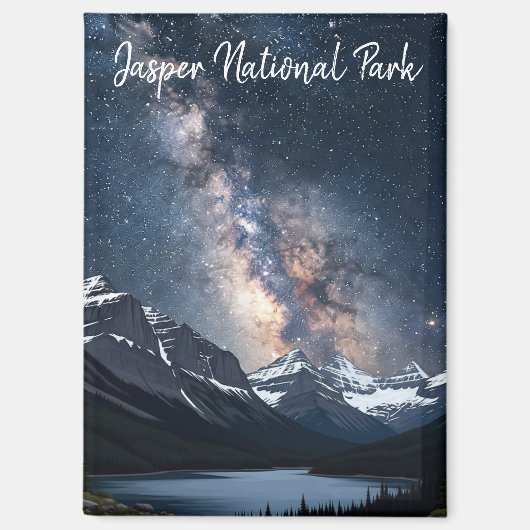 Jasper National Park Canada bij nacht Magneet (Voorkant)