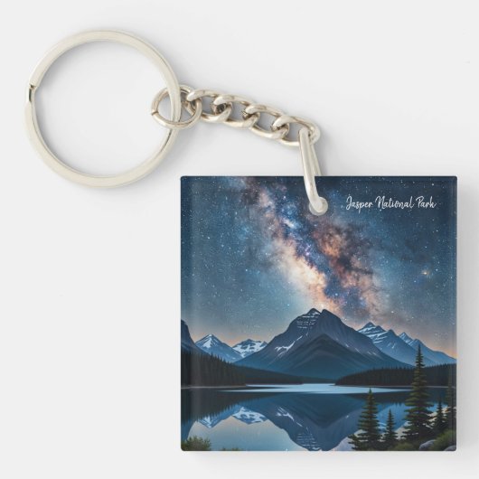 Jasper National Park Canada bij nacht Sleutelhanger (Voorkant)