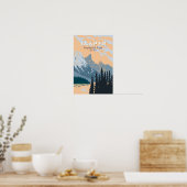 Jasper National Park Canada Reis Kunst Vintage Poster (Keuken)