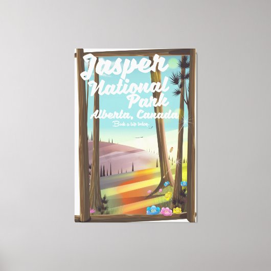 Jasper National Park, Canada reisposter Canvas Afdruk (Voorkant)