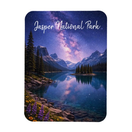 Jasper National Park Canada 's Nachts Magneet (Verticaal)