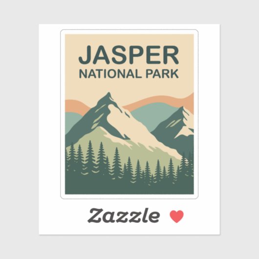 Jasper National Park Canada Scenic Nature Art Sticker (Vel)